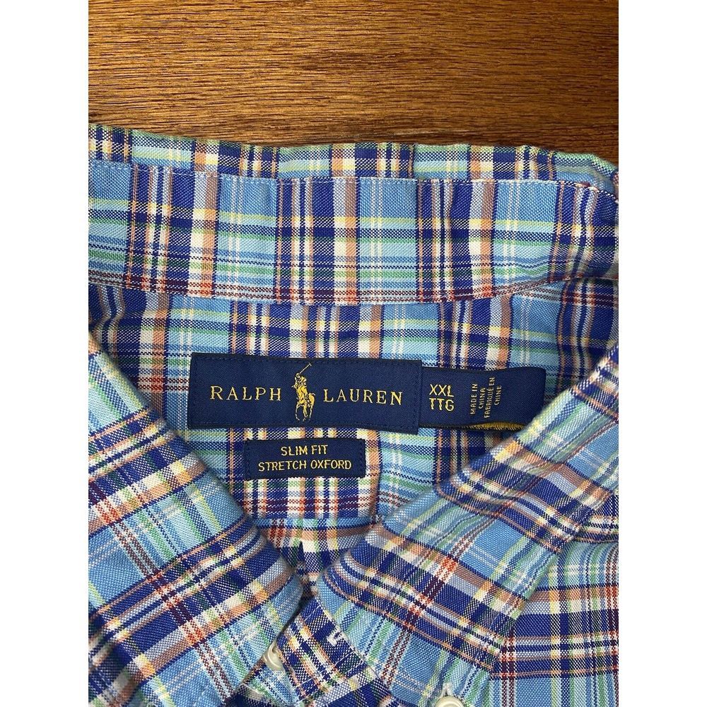 Ralph Lauren‎ Slim Fit Stretch Oxford Striped Button Up Size XXL TTG - Picture 4 of 5